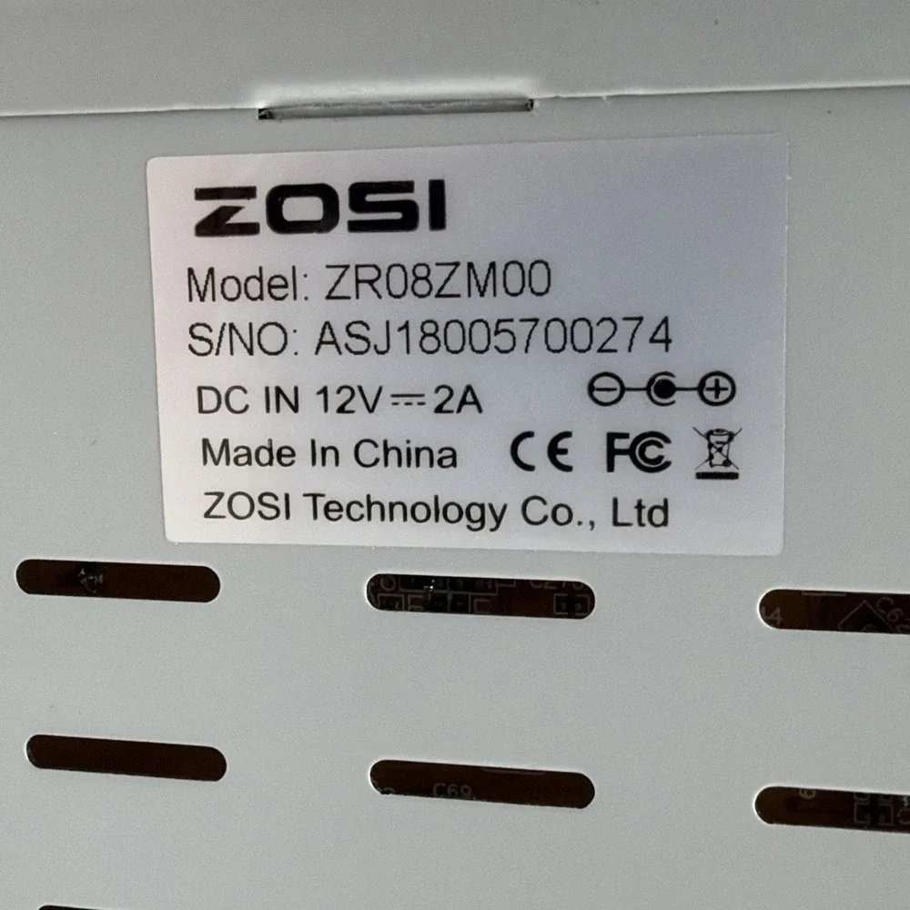 ZOSI ZR08ZM 8-Channel CCTV Digital Video Recorder DVR H.264 720p 0TB Black